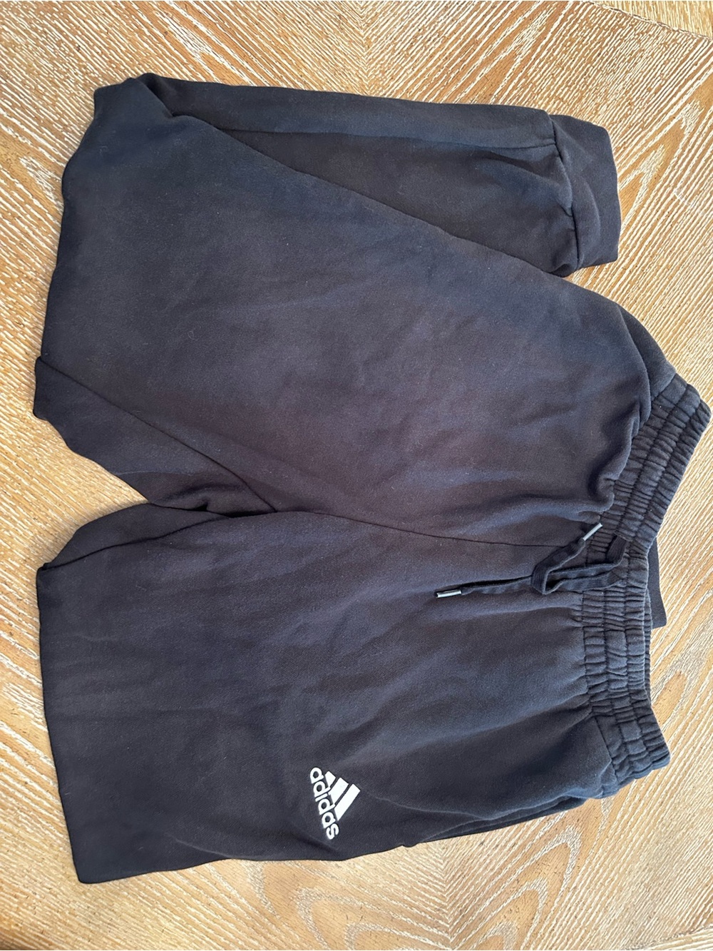 adidas men’s Black Sweatpants with White Logo